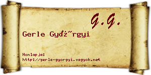 Gerle Györgyi névjegykártya